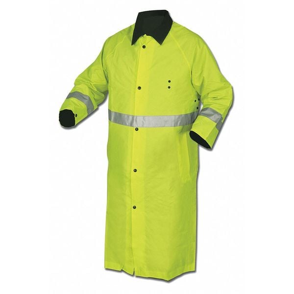 Mcr Safety Reversible Long Rain Coat, Nylon/PVC, Lime/Black, 3XL - 7368CRX3