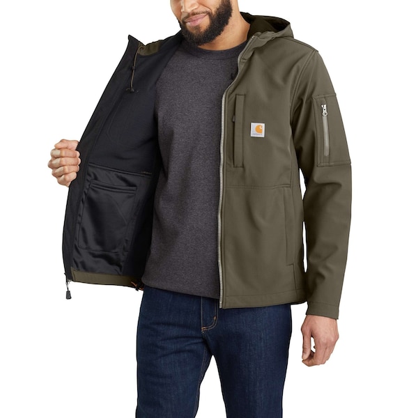 Carhartt Rain Defender Relaxed Fit Midweight Softshell Hooded Jacket, Tarmac, 2XL, REG - 103829-2172XLREG