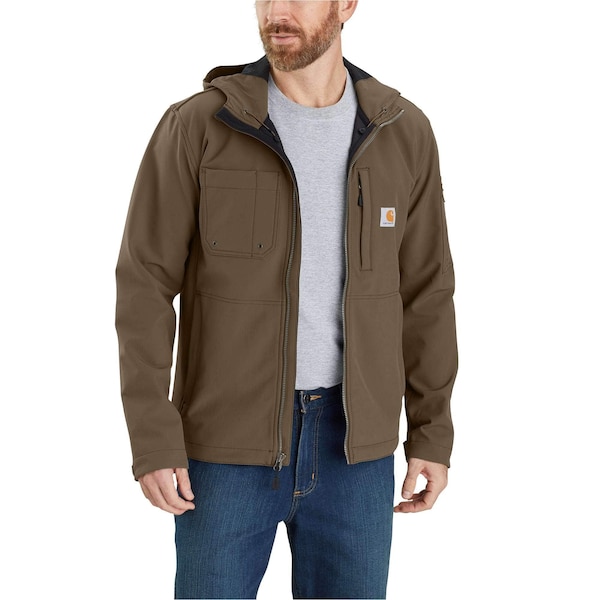 Carhartt Rain Defender Relaxed Fit Midweight Softshell Hooded Jacket, Tarmac, 2XL, REG - 103829-2172XLREG