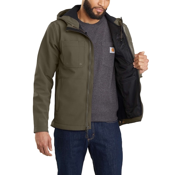 Carhartt Rain Defender Relaxed Fit Midweight Softshell Hooded Jacket, Tarmac, 2XL, REG - 103829-2172XLREG