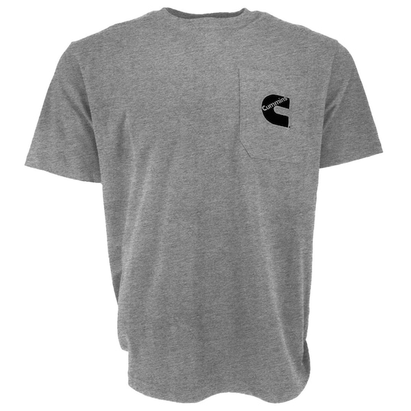 Cummins Unisex T-Shirt Short Sleeve Sport Gray Pocket Tee  - Medium - CMN4753