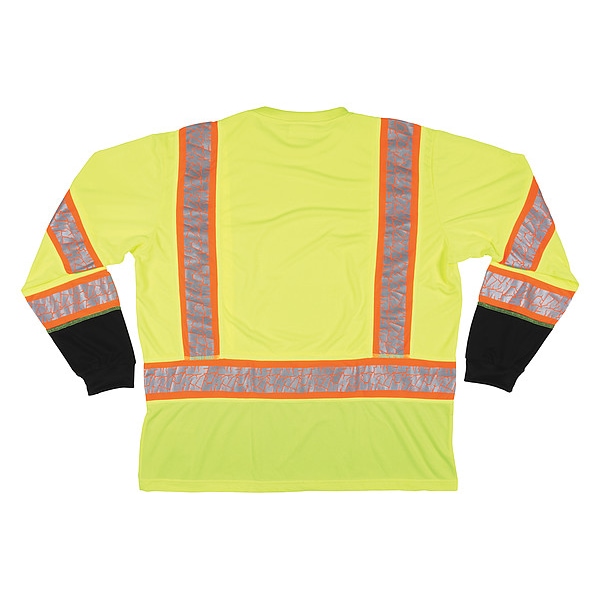 Mcr Safety Long Sleeve T-Shirt, Lime, XL Sz - FFLTC3SLXL