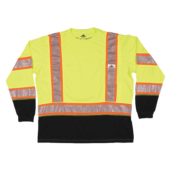 Mcr Safety Long Sleeve T-Shirt, Lime, XL Sz - FFLTC3SLXL