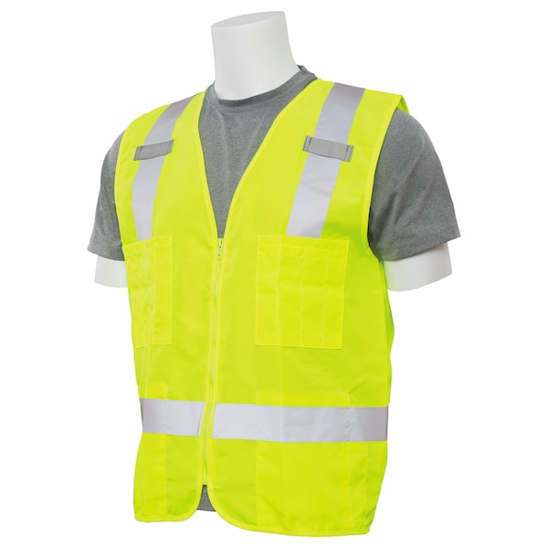 Deltaplus Safety Vest, WovenOxford, HiViz, Lime, 5XL - 61206