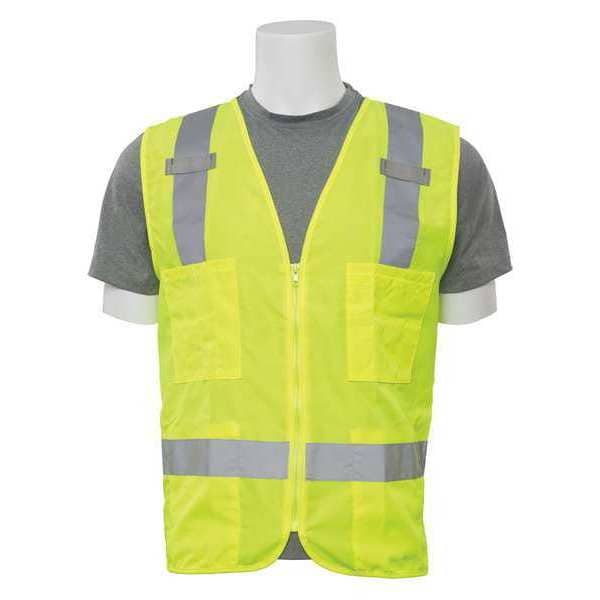 Deltaplus Safety Vest, WovenOxford, HiViz, Lime, 5XL - 61206