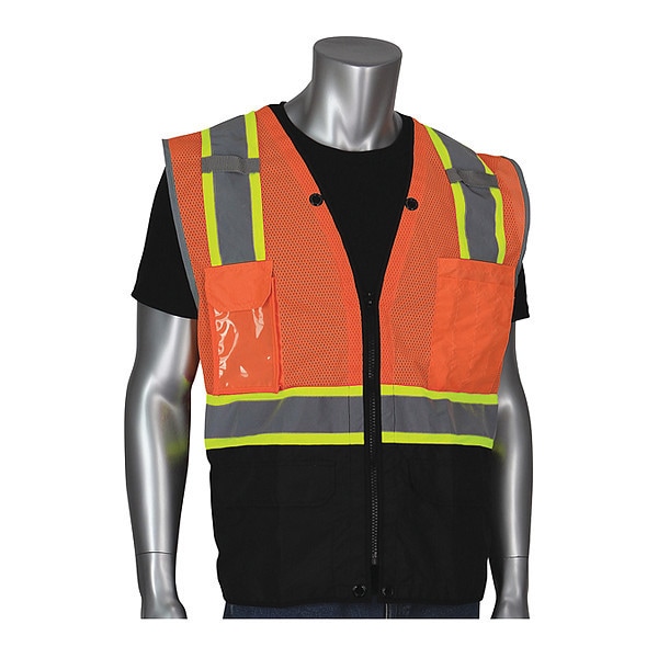 Pip Hi-Vis Vest, Bk Bottom Ripstop, Org, 4XL - 302-0650D-OR/4X