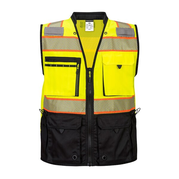 Portwest Hi-Vis Surveyor Vest S Class 2 , Zipper 11 Pockets, 2 Mic Tab - US375