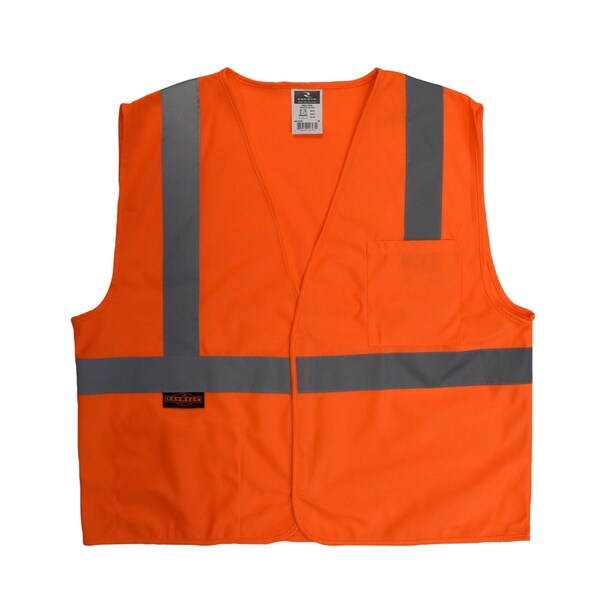 Radians Hi-Vis Economy Safety Vest L Class 2 U-Block Back, , Hook & Loop 2 Pockets - SV2OSL