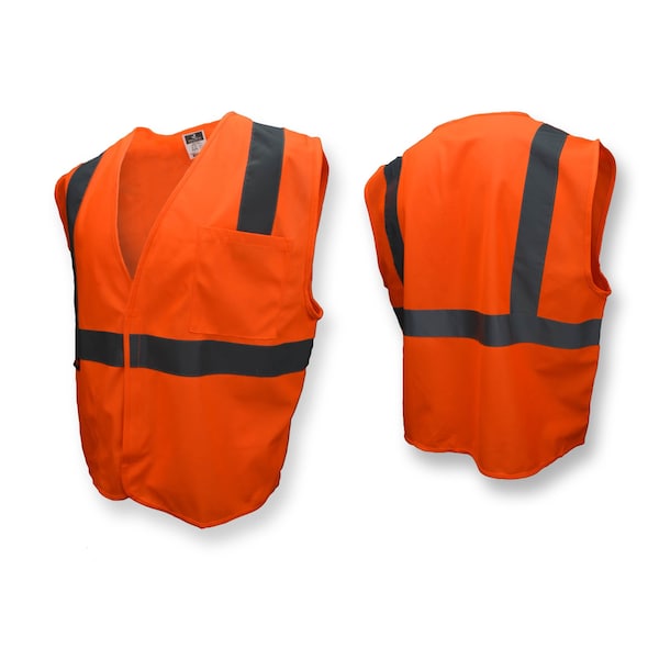 Radians Hi-Vis Economy Safety Vest L Class 2 U-Block Back, , Hook & Loop 2 Pockets - SV2OSL
