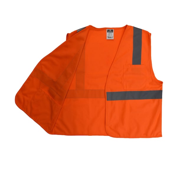 Radians Hi-Vis Economy Safety Vest L Class 2 U-Block Back, , Hook & Loop 2 Pockets - SV2OSL