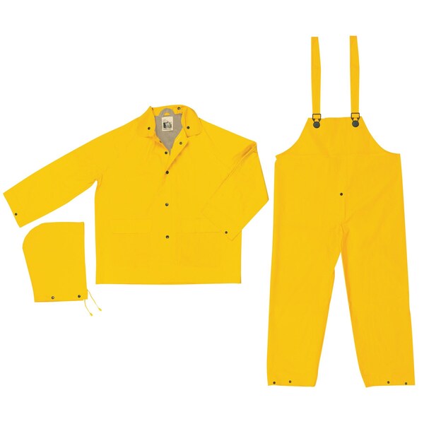 Mcr Safety Garments, Stowaway, .25mm, 2-Ply PVC, Suit, 3 PC, X5 - 1003X5