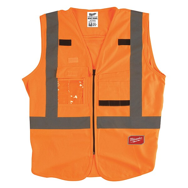 Milwaukee Tool Class 2 High Visibility Orange Safety Vest - 4XL/5XL - 48-73-5034