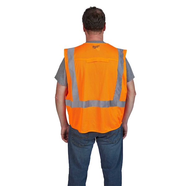 Milwaukee Tool Class 2 High Visibility Orange Safety Vest - 4XL/5XL - 48-73-5034