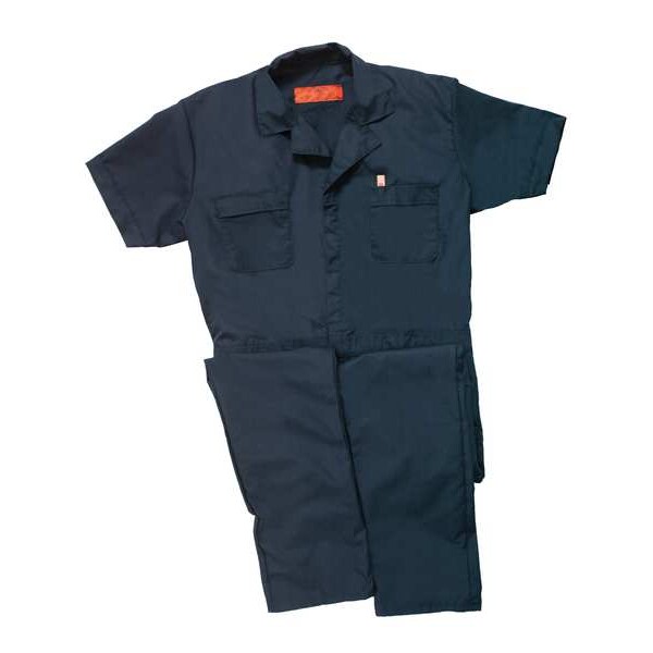 Vf Workwear CP40 Short Sleeve Coverall, Cotton/Polyester, 5 oz Fabric Weight, 33 in Inseam, Navy, L Long - CP40NV LN L