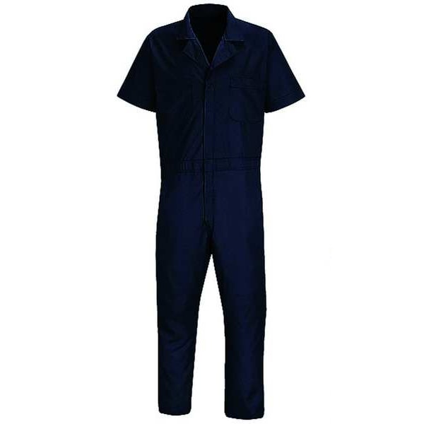 Vf Workwear CP40 Short Sleeve Coverall, Cotton/Polyester, 5 oz Fabric Weight, 33 in Inseam, Navy, L Long - CP40NV LN L