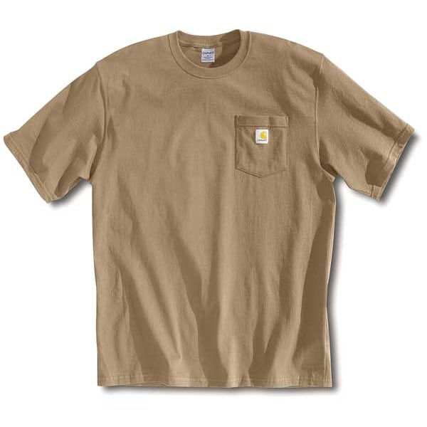 Carhartt Men's T-Shirt, 100% Cotton, Pullover Closure, 1 Pocket(s), Tan - K87-DES XLG TLL
