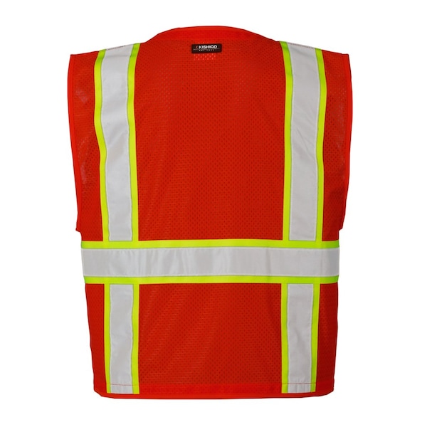 Kishigo High-Visibility Vest, Zipper, Red, S/M - B103-S-M