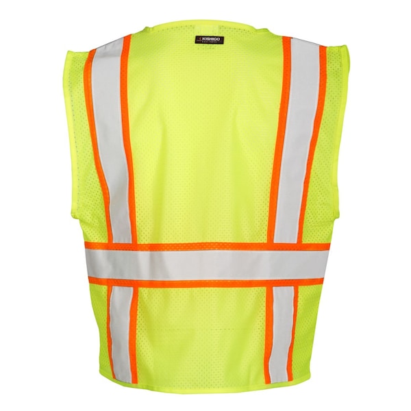 Kishigo All Mesh Contrast Vest, Class 2, Lime, 3XL - 1195-3XL