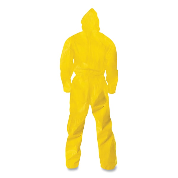 Kleenguard A70 Chemical Spray Protection Coveralls, Hooded, Storm Flap, Medium, Yellow, 12PK - KCC09812