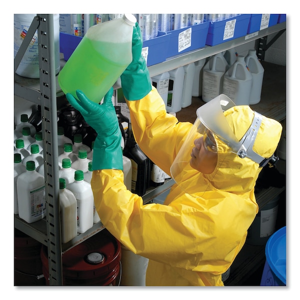 Kleenguard A70 Chemical Spray Protection Coveralls, Hooded, Storm Flap, Medium, Yellow, 12PK - KCC09812