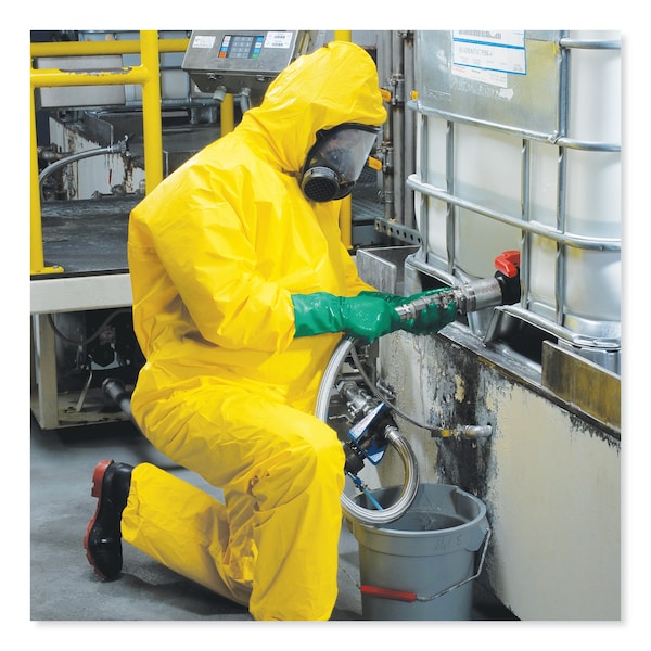Kleenguard A70 Chemical Spray Protection Coveralls, Hooded, Storm Flap, Medium, Yellow, 12PK - KCC09812