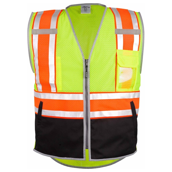 Kishigo 5X, Lime, Class 2 Premium Brilliant Series Ultimate Reflective Vest - 1543-5X