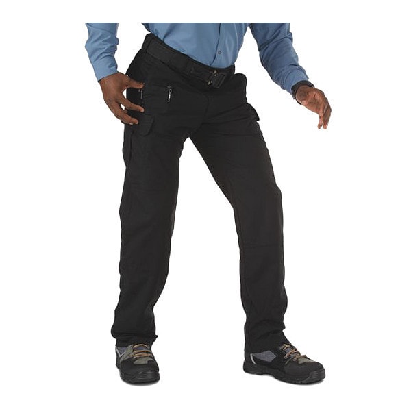 5.11 Men's Tactical Pants, 50 in, Black, 35% Cotton, 65% Polyester - 74369L