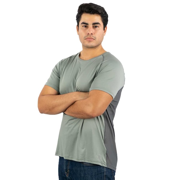 Mobile Cooling Men's Drirelease Mobile Cooling Short Sleeve Shirt, Morel Gray, XL - MCMT02340521