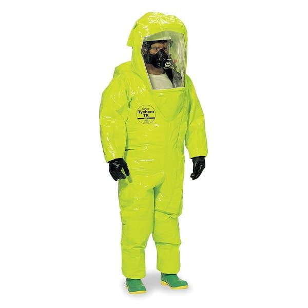 Dupont Encapsulated Suit, XL, Tychem(R) 10000, Hook-and-Loop, Attached Glove Cuff, Taped Seam - TK554TLYXL000100
