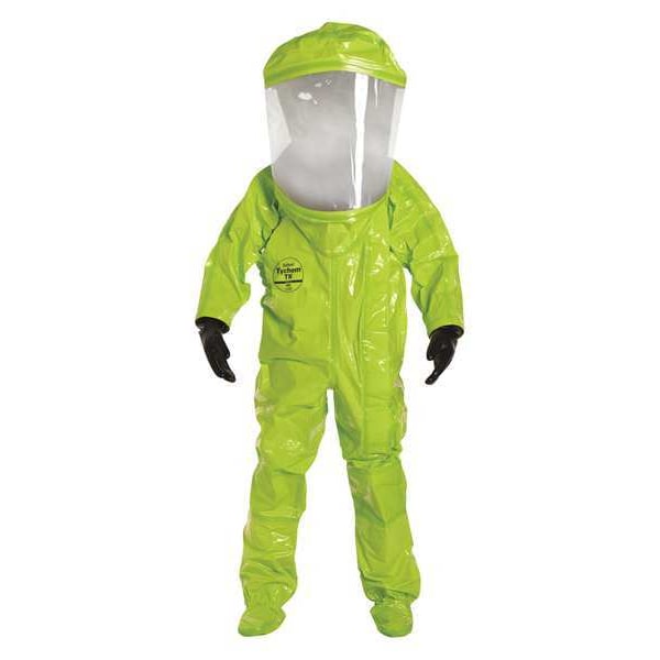 Dupont Encapsulated Suit, Encapsulated Level A, 2XL, Tychem(R) 10000, Hook-and-Loop, Attached Glove Cuff - TK554TLY2X00015C