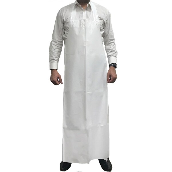 Kleen Handler Waterproof TPU Bib Adjustable Neck Apron, White, 11.8 Mil - BLKH-HDS-TPU-AP2W1