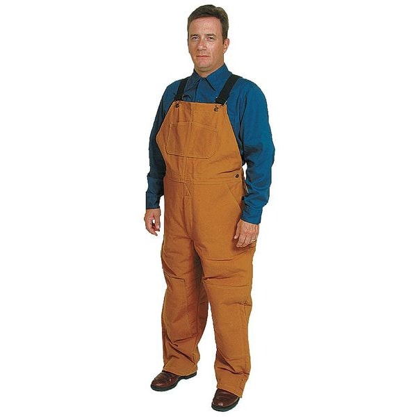 Condor Bib Overalls, Nylon, 30 in Inseam, Brown, XL - 1H179