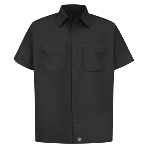 Red Kap Men's Mens Ss Twill 65/35 Work Shirt-Bk, XXL, Cotton/Polyester, Buttons Closure, 2 Pocket(s), 2XL - ST62BK SS XXL