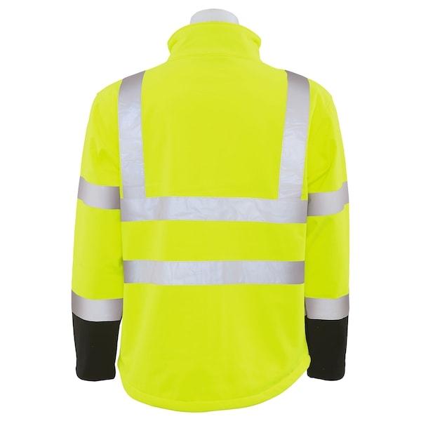 Deltaplus Hi-Vis Softshell Jacket, Polyester/Spandex Outer Shell Fused with Fleece Liner, 2XL - 62206