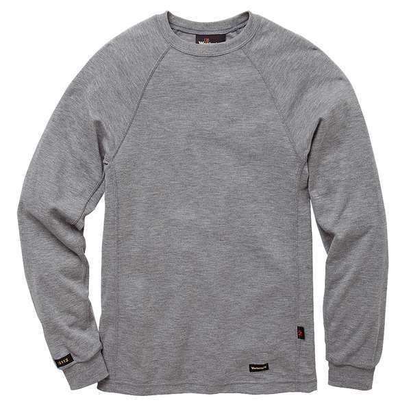 Workrite Fr Men's Flame-Resistant Crewneck Shirt, 8.2 cal/sq cm, L, 20% Aramid, 35% Lyocell, 45% Modacrylic - FT40HG LG 00