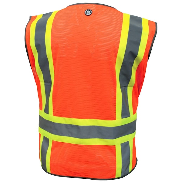 Ge Orange 5 POINT Breakaway Safety Vest, 5 Pockets, M - GV084OM