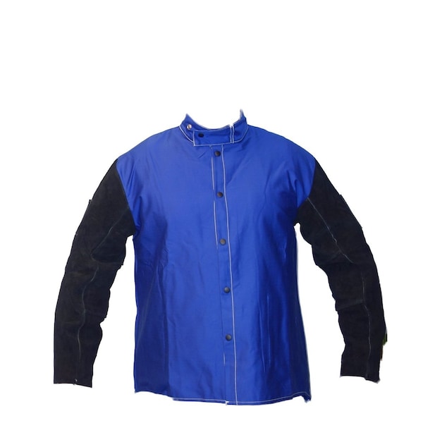 Powerweld Welding Jacket, FR Cotton with Leather Sleeves, 4X-Large - PW9230XXXXL