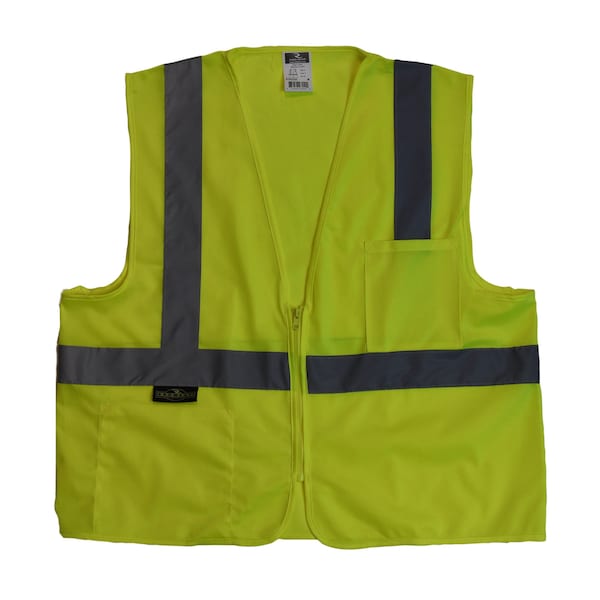 Radians Hi-Vis Economy Safety Vest S Class 2 U-Block Back, , Zipper Closure - SV2ZGSS