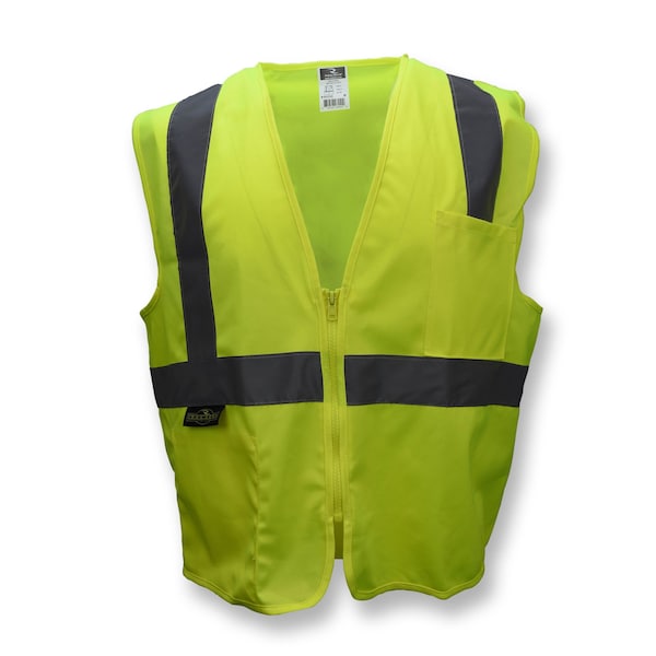 Radians Hi-Vis Economy Safety Vest S Class 2 U-Block Back, , Zipper Closure - SV2ZGSS