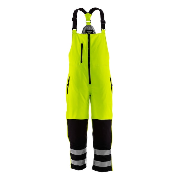 Refrigiwear Hi-Vis Insulated Overall, Polyester, Black/Lime, 5XL - 0497RBLM5XLL2