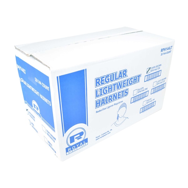 Amercareroyal Royal Dark Brown Light Weight Hair Net, PK2880 - RPH144LTDB