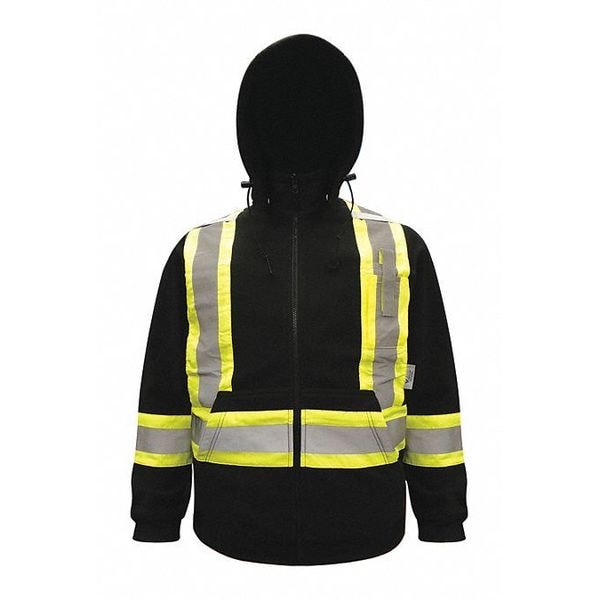 Viking Safety Fleece Hoodie, Black, M - 6420BK-M