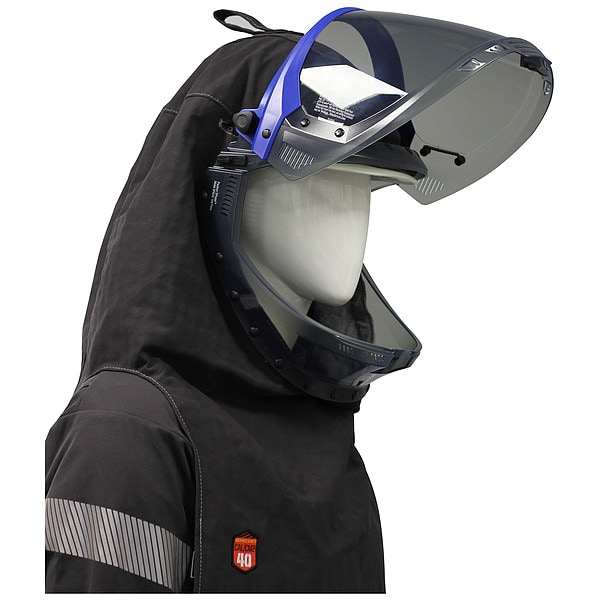 Mechanix Wear Arc Flash Lift Front Hood, 4 PPE CAT, 40 cal/sq cm, Polycarbonate Window, Charcoal Grey, Universal - SWH-40H3P-GPGY
