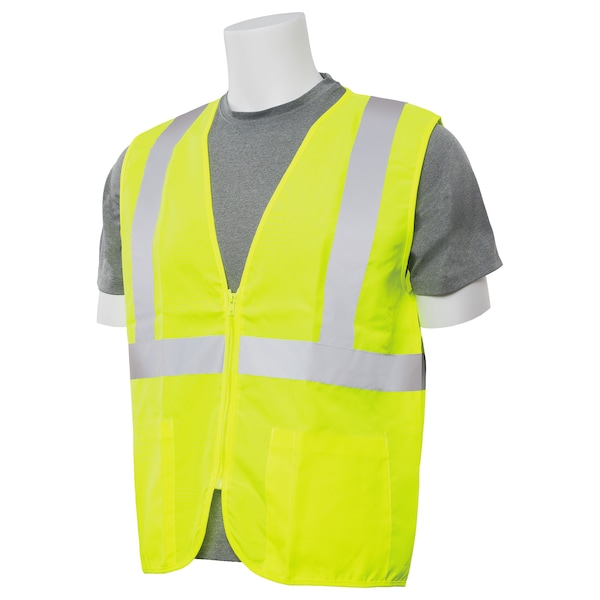Deltaplus Safety Vest, Woven Oxford, Hi-Viz, Lime, L - 61711