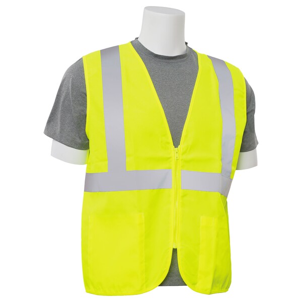 Deltaplus Safety Vest, Woven Oxford, Hi-Viz, Lime, L - 61711