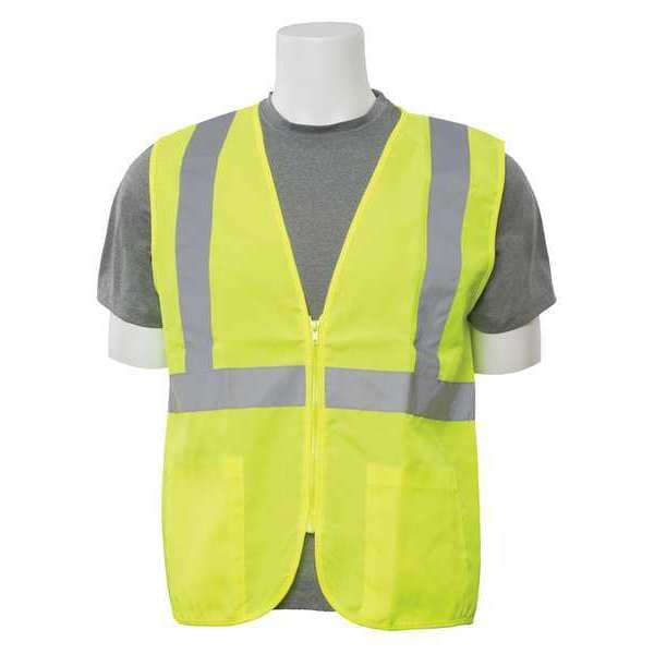 Deltaplus Safety Vest, Woven Oxford, Hi-Viz, Lime, L - 61711
