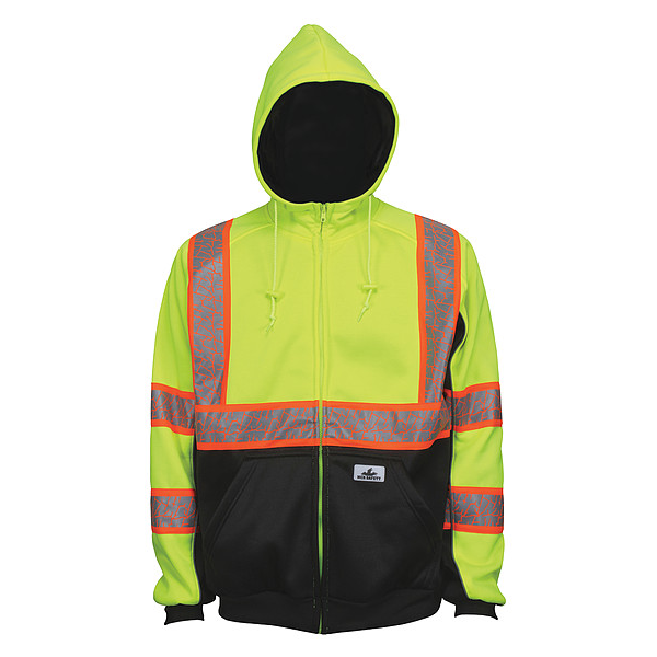 Mcr Safety Hooded Sweatshirt, Lime, 4XL Sz - S2CL3LZX4