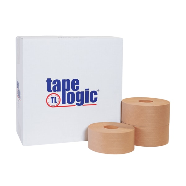 Tape Logic 6800 Cinta activada con agua, 70mm x 375FT, Kraft, Paquete de 8 - T9066800