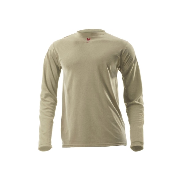 Drifire Lt Wt Flame Resistant 5.4 Oz. Desert Sand Long Sleeve T-Shirt, Large - DF2-CM-446LS-DS-LG