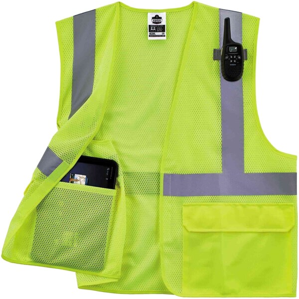 Ergodyne Lime Type R Class 2 Standard Mesh Vest,  - 8220HL
